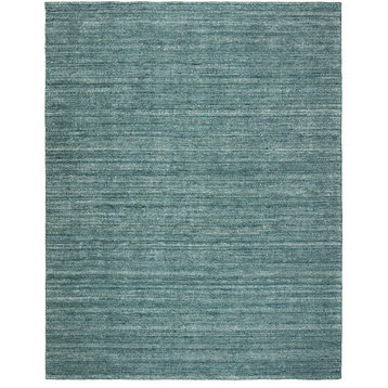 TERRA Cerulean Heather Hand Made Wool and Silkette Area Rug, 2' X 3'