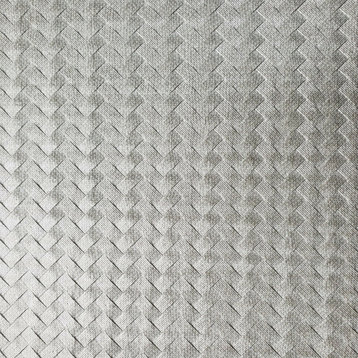 Z44853 wicker bamboo pattern Silver Metallic textured Wallpaper, Roll 27 Inc X 3