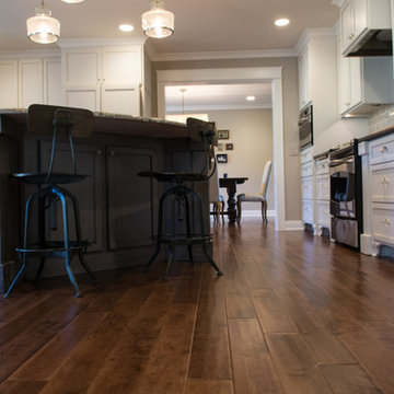 Kitchen, Dining, & Foyer with Handscraped Birch Hardwood