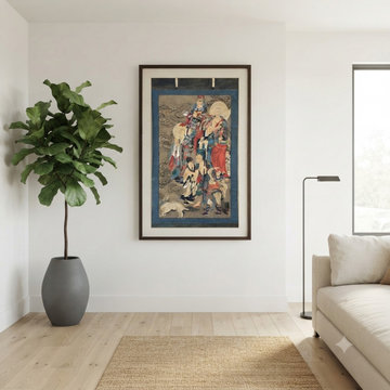 Large Chinese Canvas Art of Part of Sixteen Arhats with Guards Theme cs7163