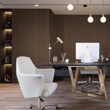 3D Acoustic Slat Smoked Oak Wood Wall Panel
