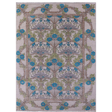 10' 1" X 13' 10" Hand Knotted William Morris Wool Rug - Q15723