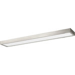 Progress Lighting - Everlume 1-Light Brushed Nickel Frosted Glass LED Modern Vanity Panel Light - Incorporate a versatile lighting solution with the Everlume Collection 1-Light Brushed Nickel 32-Inch Frosted Glass LED Modern Bath Vanity Light.