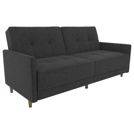 DHP Andora Coil Linen Convertible Sleeper Sofa in Gray