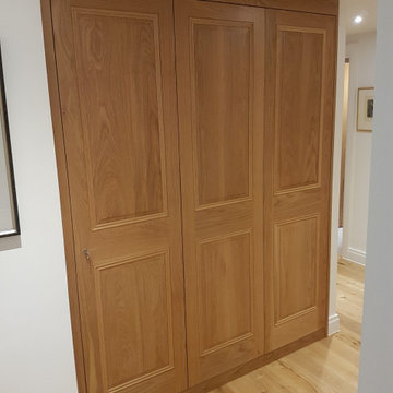 Hallway cupboards in solid oak