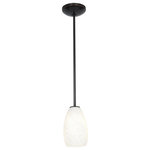 Access Lighting - Champagne LED Rod Pendant, Oil Rubbed Bronze, White Stone - Features: