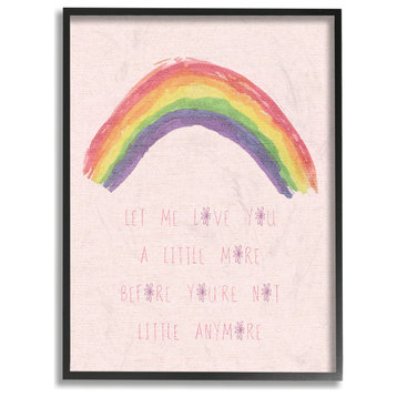 Stupell Industries Love You a Little More Pink Rainbow, 24"x30", Black Framed