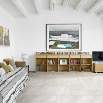 Living Room Floor - Burlington White Polished - Florim Porcelain Tiles