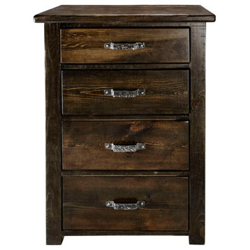 Big Sky Collection Rugged Sawn 4 Drawer Chest of Drawers, Jacobean Stain