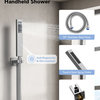 Triple Heads Thermostatic Faucet 16 In. x 6 in.Dual Shower System, 2.5 GPM, Brushed Nickel, With Rough-in Valve