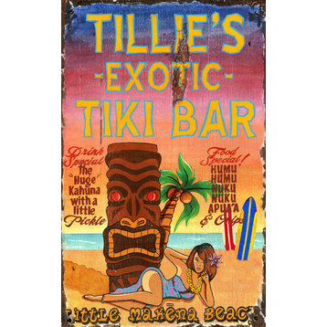 Tiki Bar Vintage Wooden Sign, 20"x32"