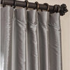Platinum Blackout Faux Silk Taffeta Curtain Single Panel, 50"x96"
