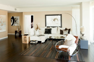 Living room - mid-sized modern living room idea in Los Angeles with beige walls