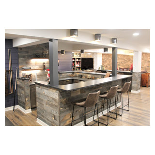 Rustic Basement Bar in Maryland - Transitional - Basement - DC Metro ...