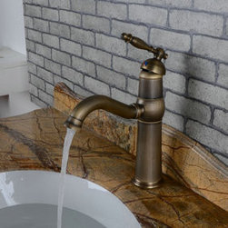 Centerset Antique Brass Bathroom Sink Faucet T0448A - Bathroom Sink Faucets