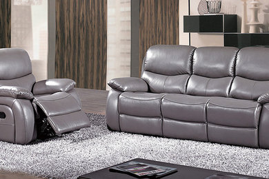Althorpe Sofa and Chair in Grey Leather
