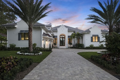 Inspiration for a transitional exterior home remodel in Miami
