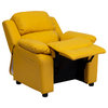 Flash Furniture Deluxe Heavily Padded Contemporary Yellow Vinyl Kids Recliner