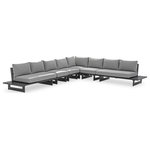 Meridian Furniture - Maldives Grey Water Resistant Fabric Outdoor Patio Modular Sectional - Create your own custom contemporary look on the deck or porch with the addition of this Maldives outdoor patio armless chair. Part of a large collection that lets you mix and match modular pieces to get the look you crave most. This modular sectional has grey water resistant fabric with a base made from grey aluminum, so it's sturdy, tough, and ready to face the elements with impeccable beauty, season in and season out. Shop the contemporary pieces in this collection to create the outdoor entertaining area of your dreams.