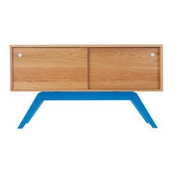 Eastvold Furniture - Elko Credenza Small, White Oak, Blue Base - Buffets And Sideboards