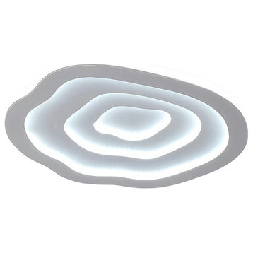 Minimalist Wave LED Ceiling Light For Kids Room, Living Room, Study, Dia23.6xh2.0", Warm Light
