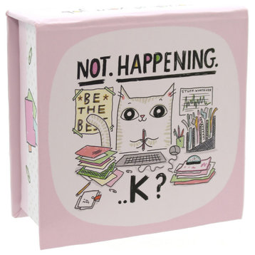 Home & Garden NOT HAPPENING...K? MEMO CUBE Paper Laugh At Work Office 4048947
