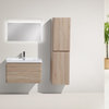 Happy Wall Mounted Vanity With Reinforced Acrylic Sink, White Oak, 32"