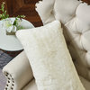 Heavy Faux Fur Throw Pillow Covers 2pcs Set, Antique White, 14''x26''