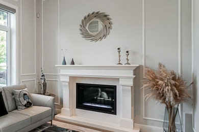 Example of a minimalist living room design in Vancouver