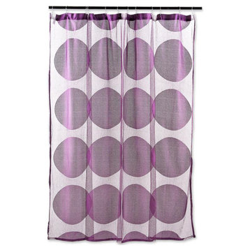DII 72" Modern Style Fabric Lace Circle Shower Curtain in Eggplant Purple