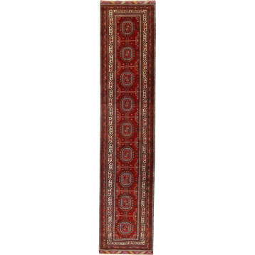 Persian Rug Baluch 12'6"x2'9" Hand Knotted