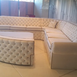 Grand white diamond tufted sectional - Sectional Sofas