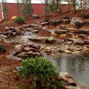 Large Pond with Several Waterfalls