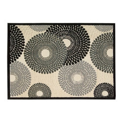 Graphic Illusions Parchment Sunburst Area Rug, 5'3" x 7'5" - Area Rugs