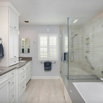 Escondido Master Bathroom Remodel with Built In Vanity with Tower Cabinets