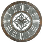 Elk Home - Elk Home Greystone - 36" Wall Clock, Silver Finish - Greystone Wall Clock  Style: TrGreystone 36" Wall C Silver