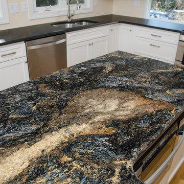 Absolute Black Honed and Saturnia Granite
