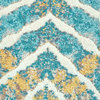 Weave & Wander Arsene Abstract Ikat Print Rug, Blue/Yellow, 7'10"x11'