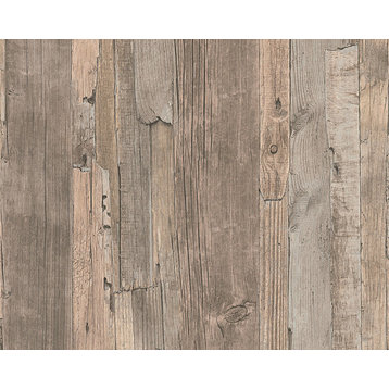 Modern Non-Woven Wallpaper - DW223954053 Decoworld Wood Wallpaper, Roll