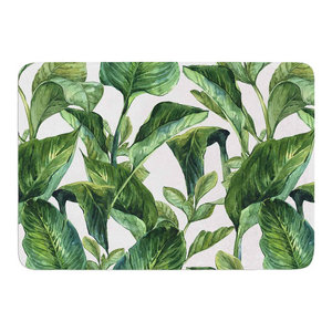17 x 24 Kess InHouse Kess Original Celtic-Texture Green White Memory Foam Bath Mat