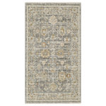Nourison - Nourison Traditional Home 2'6" x 4'6" Grey Vintage Indoor Area Rug - Create a relaxing retreat in your home with this vintage-inspired rug from the Traditional Home Collection. A cool grey color palette enlivens the traditional Persian design, which is artfully faded for an heirloom look. The machine-made construction of polypropylene yarns delivers durability, limited shedding, and low maintenance. Finished with fringe edges that complete the look.