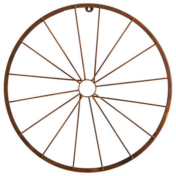 22" Rustic Metal Vintage Bicycle Wheel Wall Art Decor