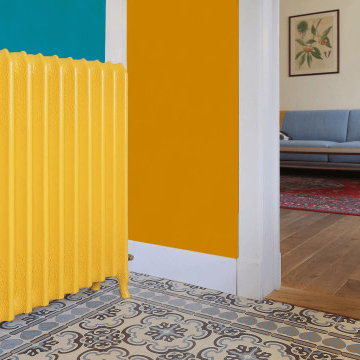 White cast iron radiator