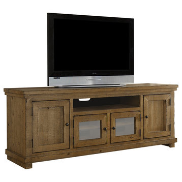Willow Entertainment 74" Console, Distressed Pine