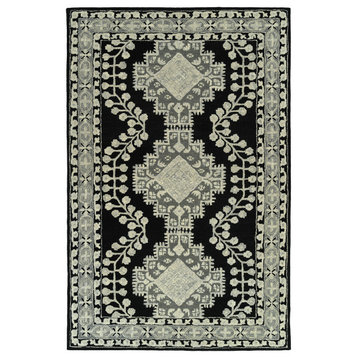Charlotte Collection Black 5' x 7'3" Rectangle Indoor Area Rug