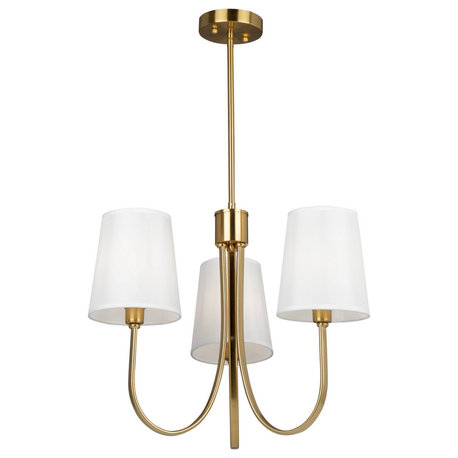 Artcraft Rhythm Three Light Chandelier, Brushed Gold