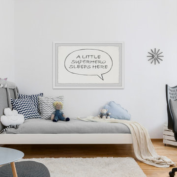 "A Little Superhero" Framed Painting Print