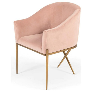 Cosmac Modern Pink Velvet Accent Chair
