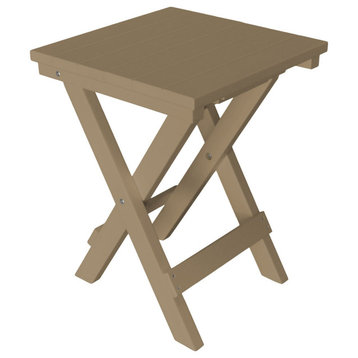 Poly Lumber Coronado Square Folding Bistro Table, Weathered Wood