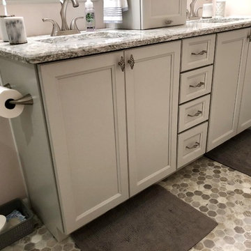 Beautiful Bathroom Remodel-Koch Bristol Painted Oyster Cambria Berwyn Quartz